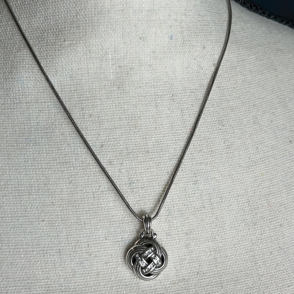 Brighton Stonebriar Eternity Necklace Silver Plated Crystals Pendant - Picture 4 of 11